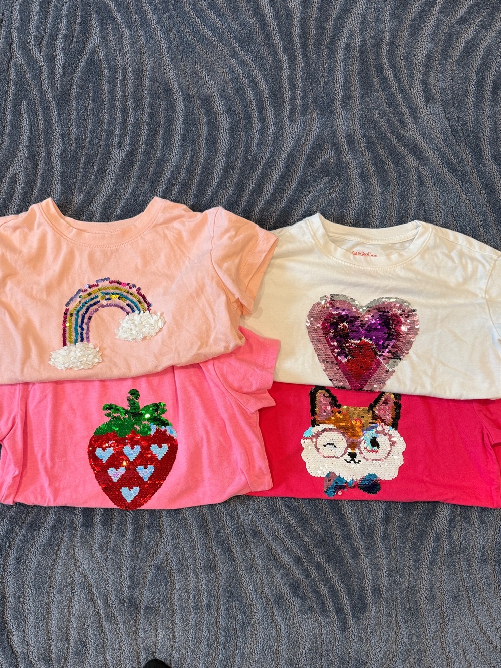Cat & Jack girls lot of 4 flippy sequin t shirts